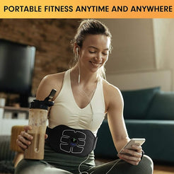 MarCoolTrip MZ Ab Trainer – حزام تدريب البطن الذكي (أسود، MZ-7)