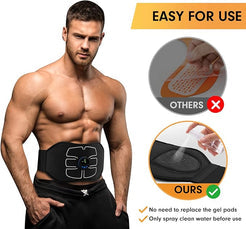 MarCoolTrip MZ Ab Trainer – حزام تدريب البطن الذكي (أسود، MZ-7)